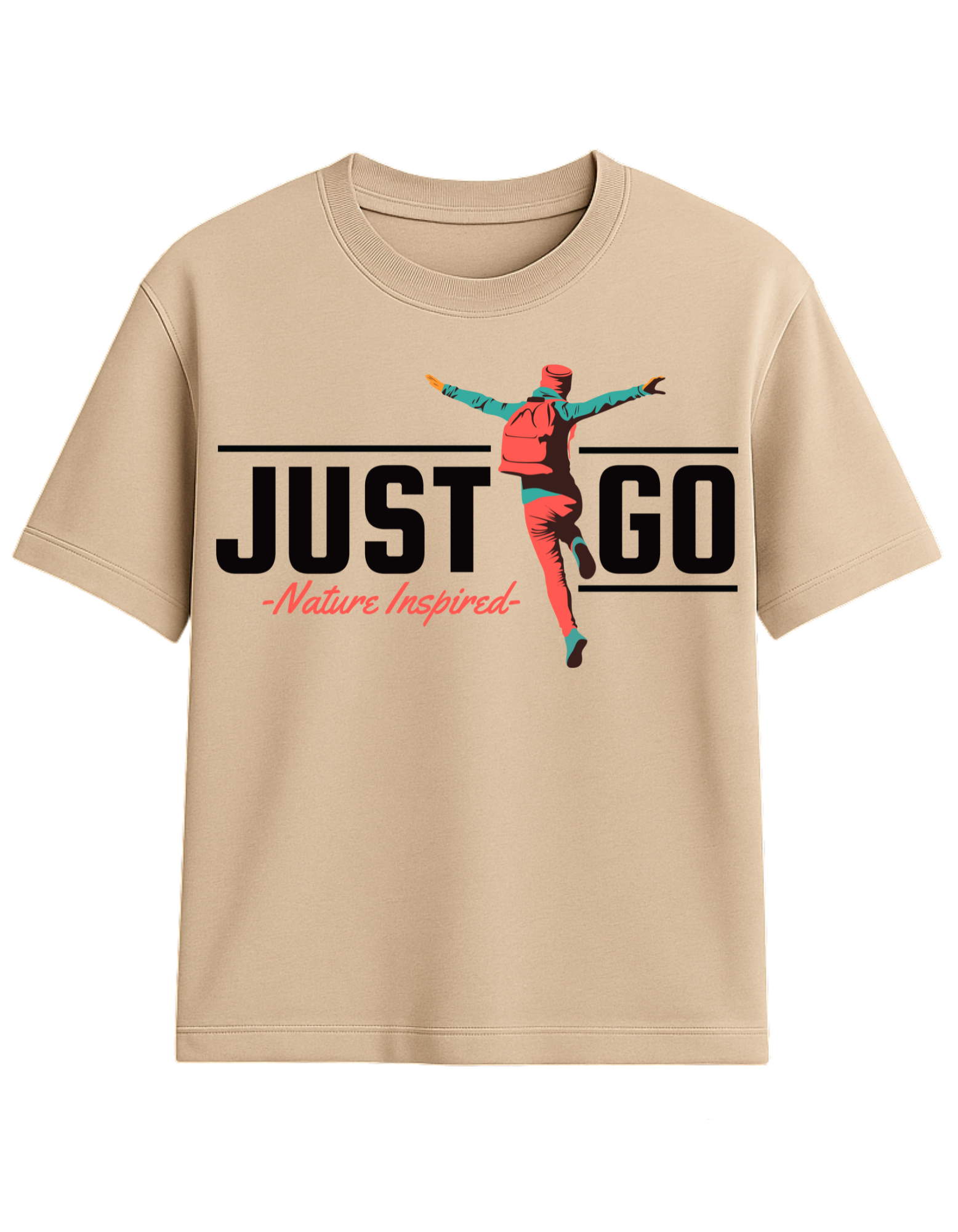 Just Go - Nature Inspired Oversized T-Shirt