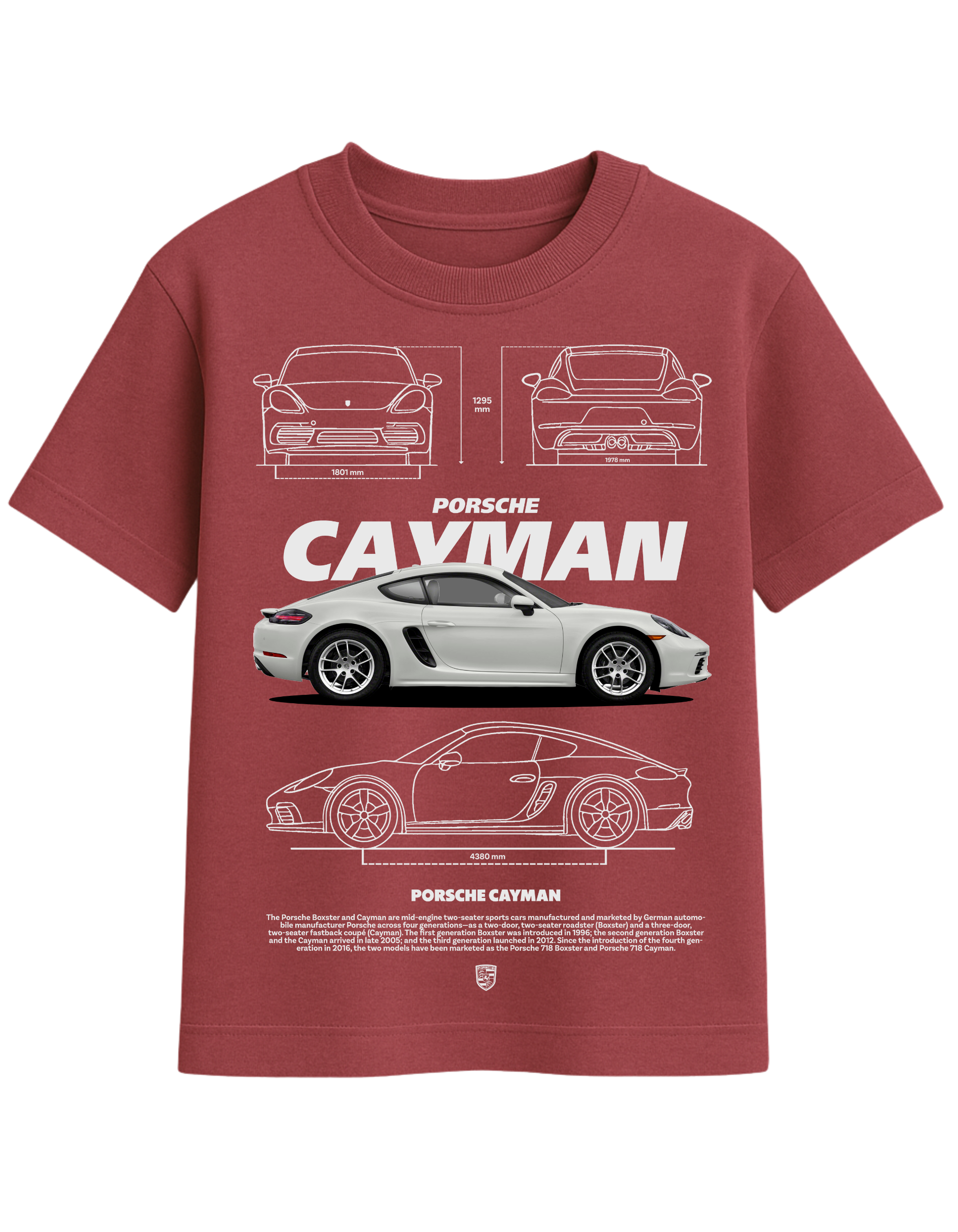 Porsche Cayman Blueprint Graphic T-Shirt  || oversize