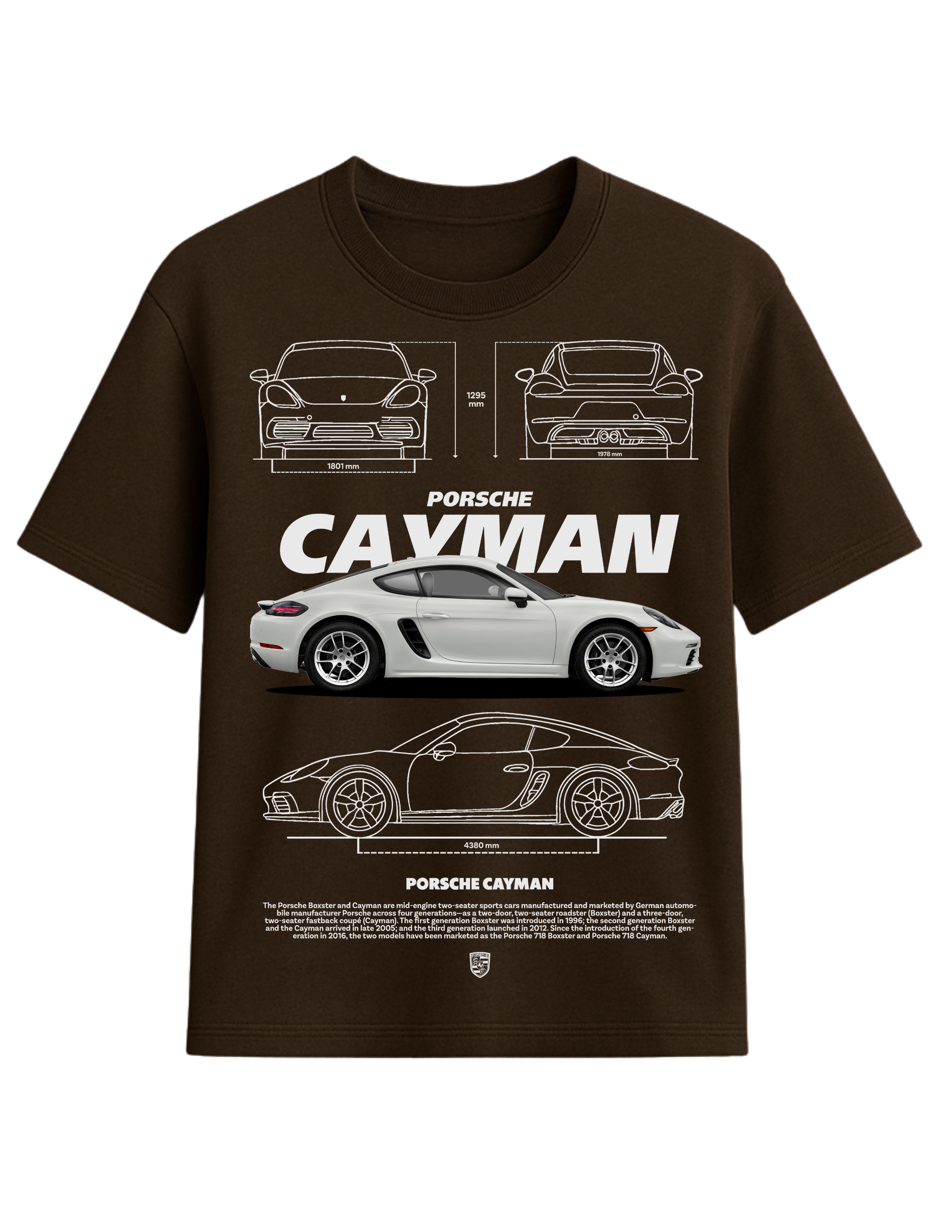 Porsche Cayman Blueprint Graphic T-Shirt  || oversize
