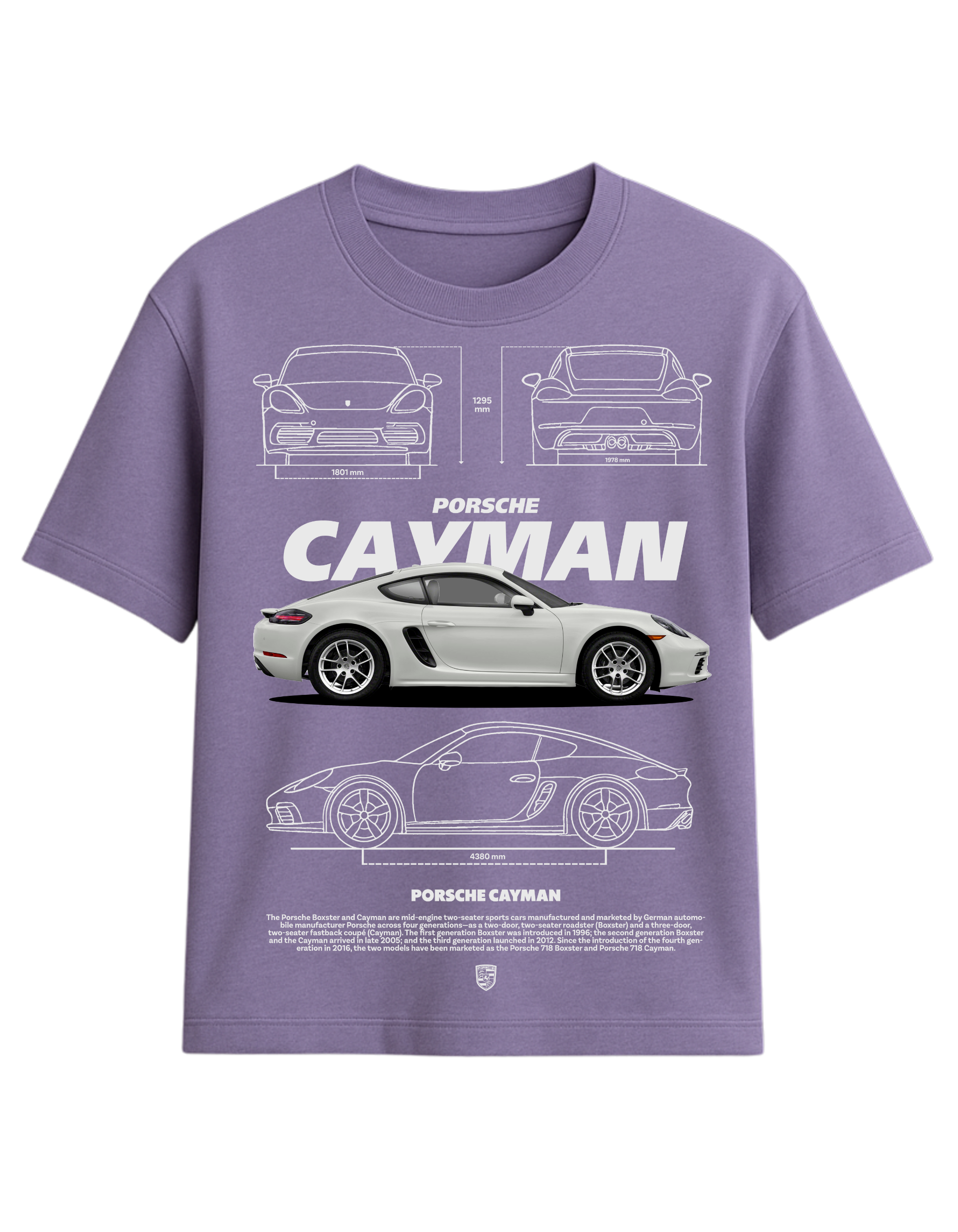 Porsche Cayman Blueprint Graphic T-Shirt  || oversize
