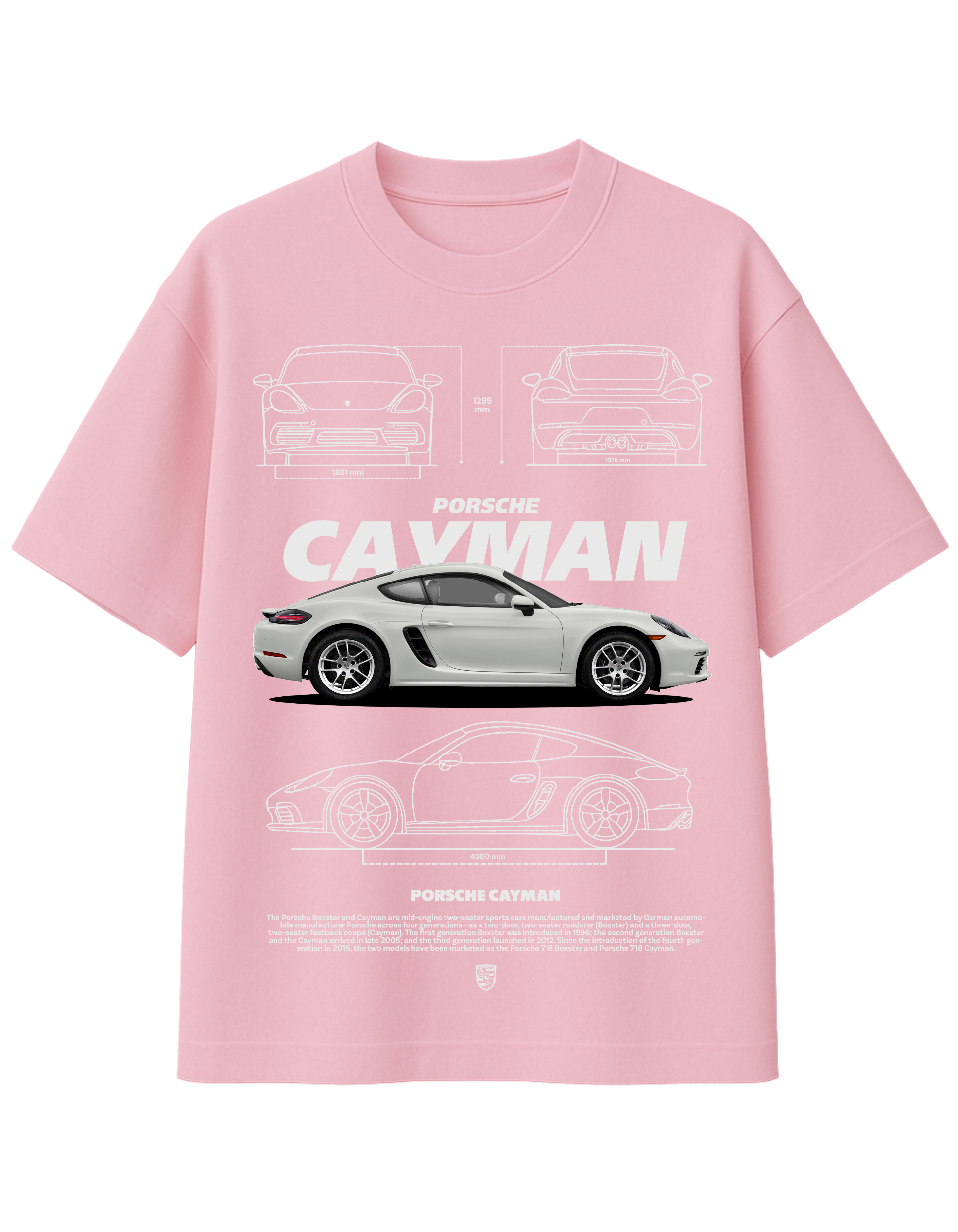 Porsche Cayman Blueprint Graphic T-Shirt  || oversize
