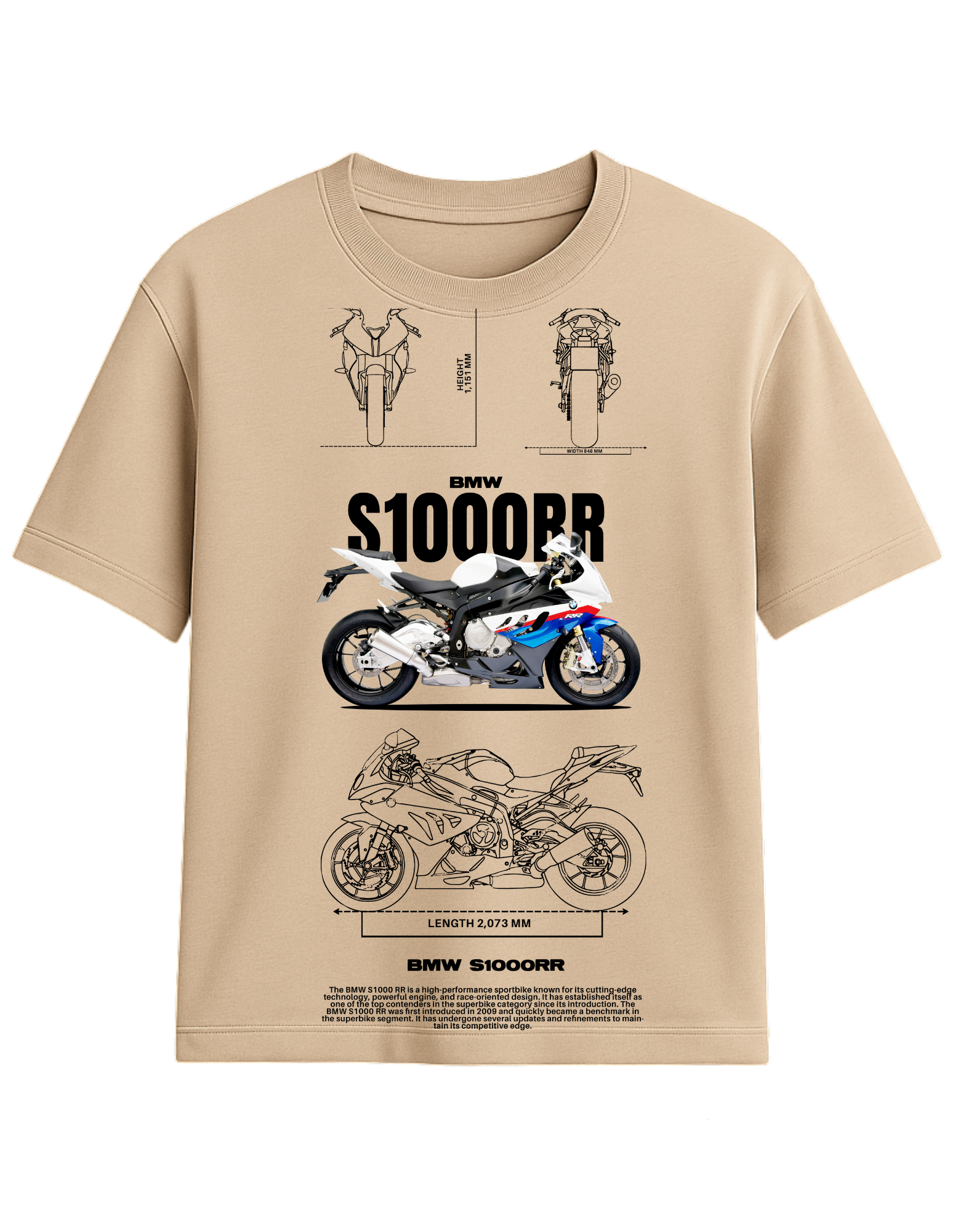 BMW S1000RR Blueprint Edition Graphic T-Shirt || oversize