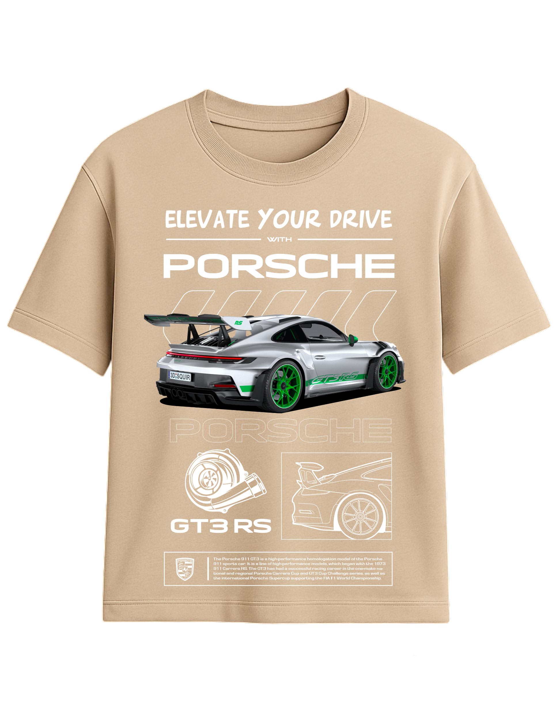 Porsche GT3 RS Printed T-Shirt  || oversize