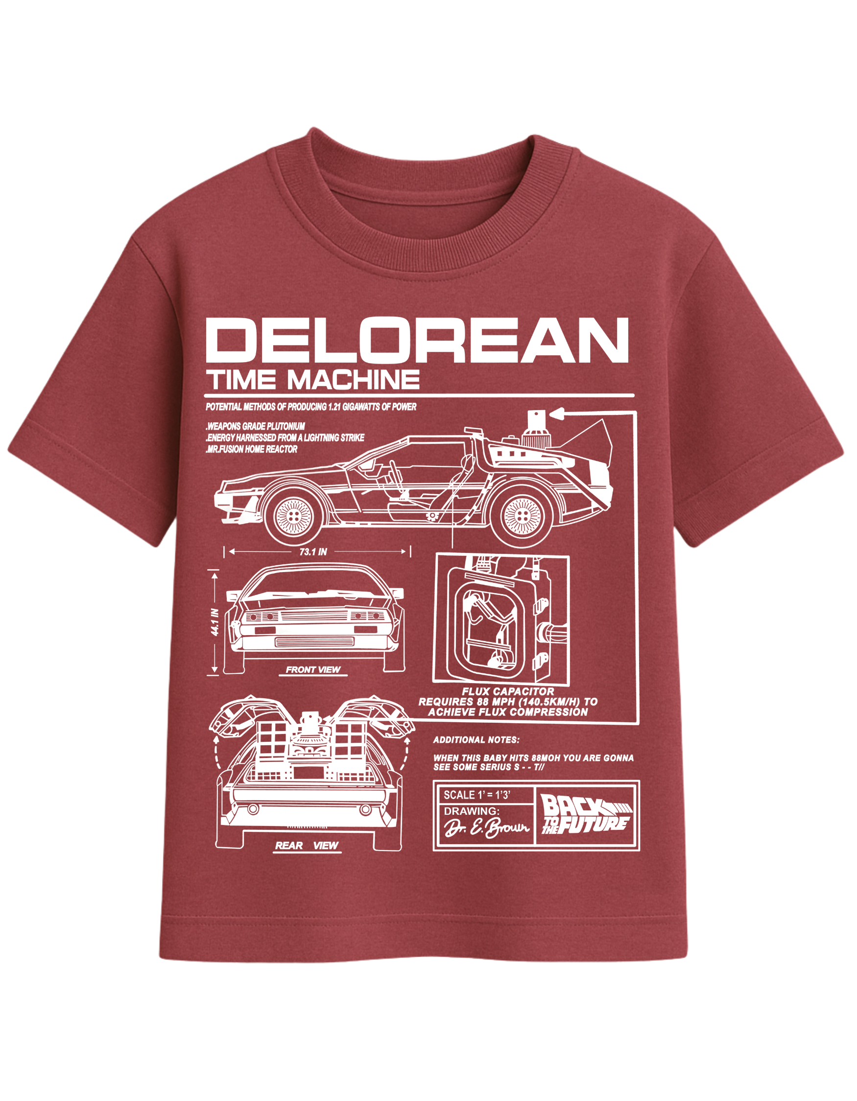 DeLorean Time Machine Blueprint Graphic T-Shirt  || oversize