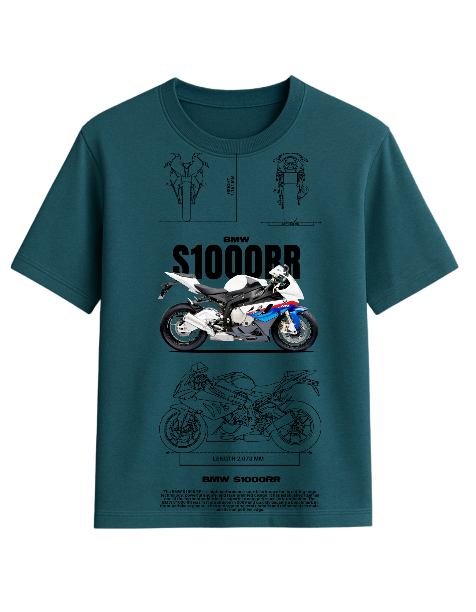 BMW S1000RR Blueprint Edition Graphic T-Shirt || oversize
