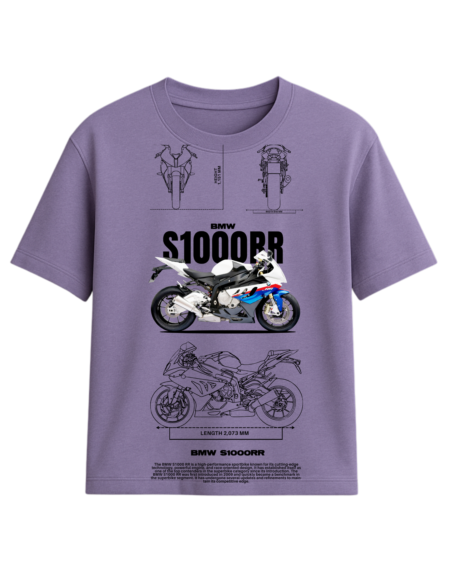 BMW S1000RR Blueprint Edition Graphic T-Shirt || oversize