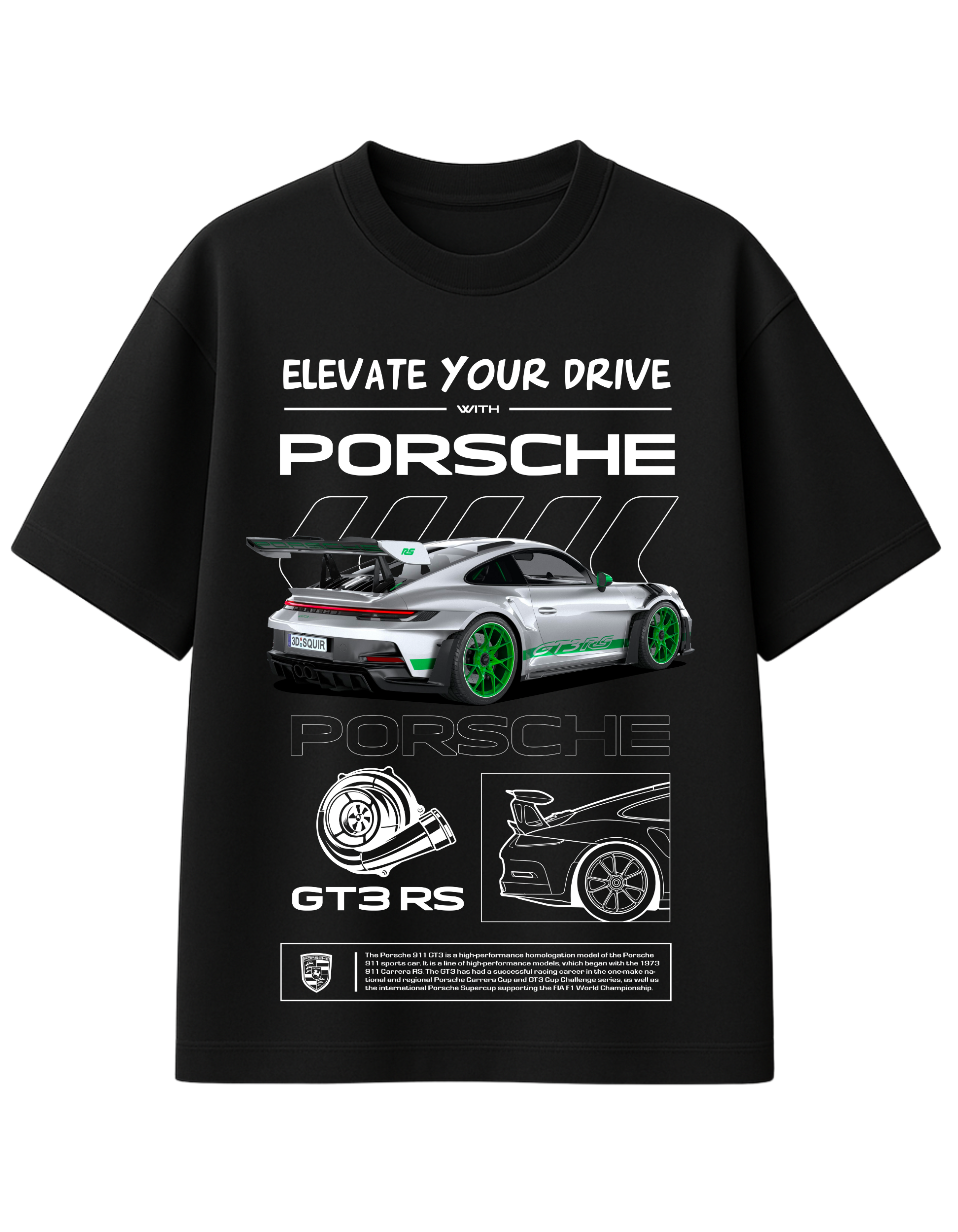 Porsche GT3 RS Printed T-Shirt  || oversize