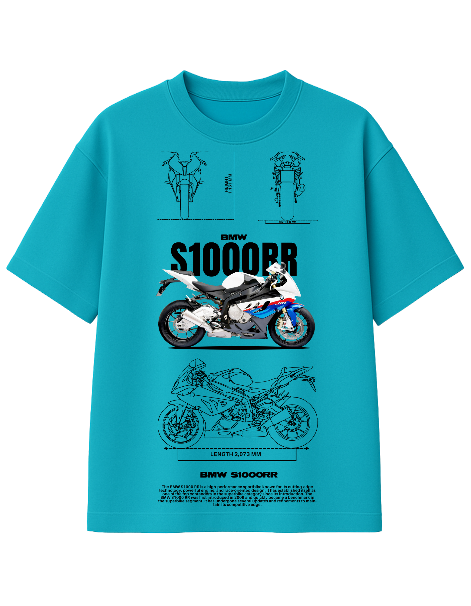 BMW S1000RR Blueprint Edition Graphic T-Shirt || oversize