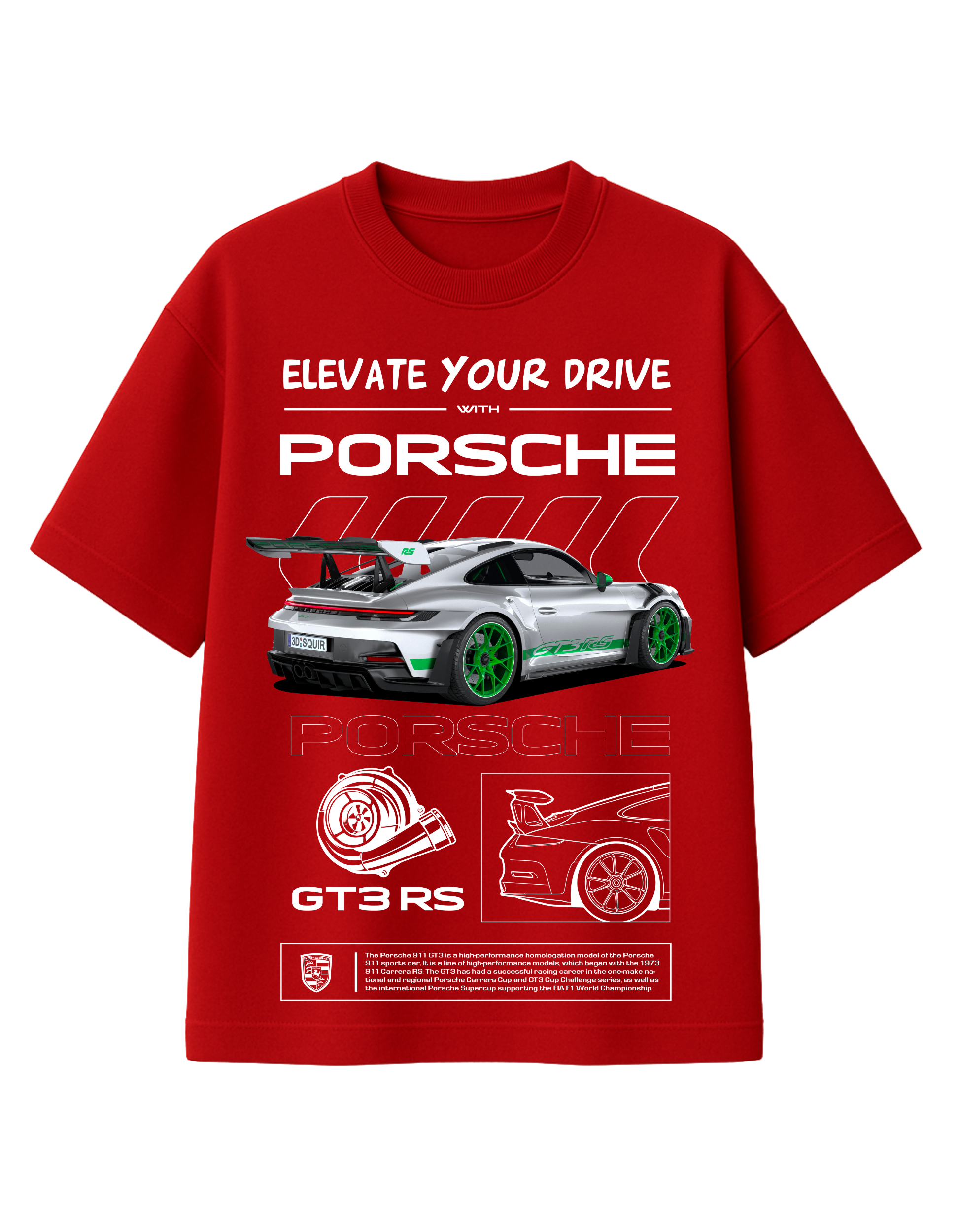 Porsche GT3 RS Printed T-Shirt  || oversize