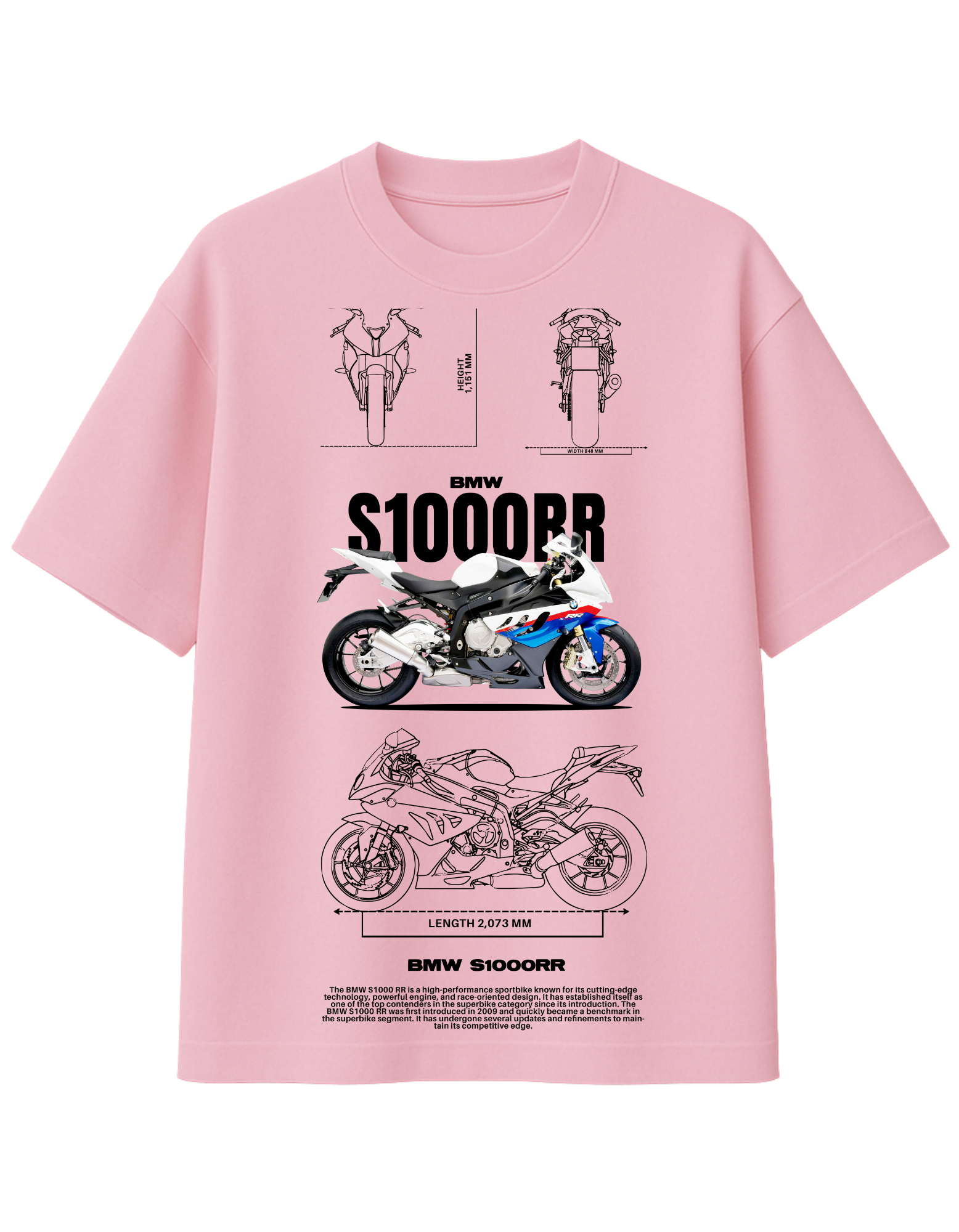 BMW S1000RR Blueprint Edition Graphic T-Shirt || oversize