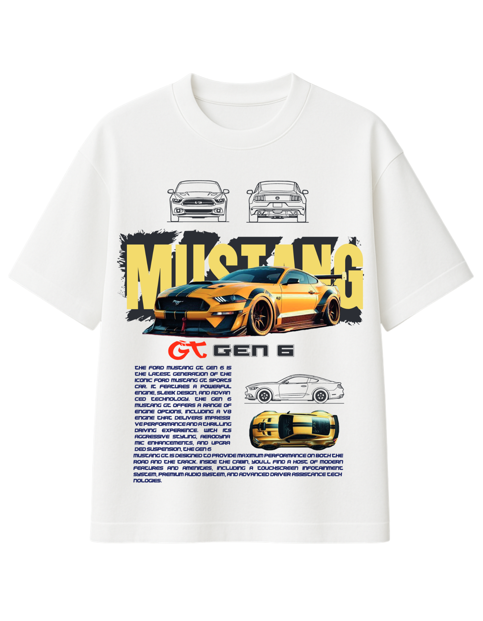 Mustang GT Gen 6 Graphic Printed T-Shirt  || oversize